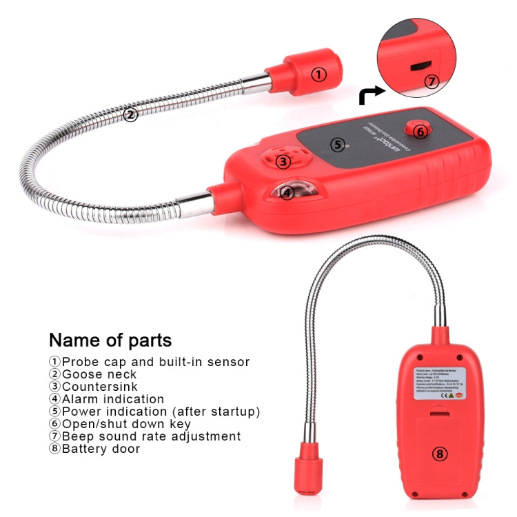 Rilevatore di gas combustibile WT8820 con allarme sonoro e luminoso - immagine 7