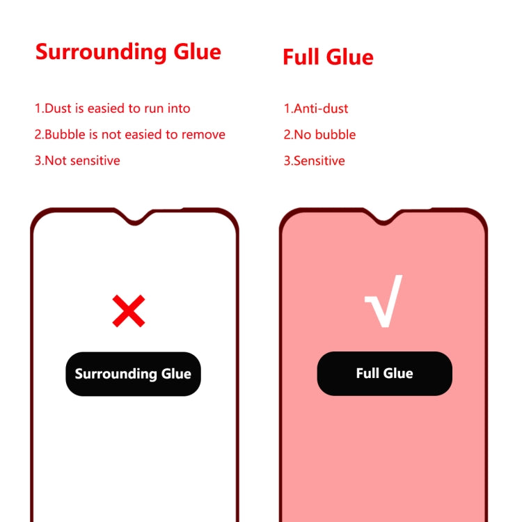 ENKAY Hat-prince Full Glue 0.26mm 9H 2.5D Pellicola a copertura totale in vetro temperato per, For Redmi Note 8 Pro, For Huawei Nova 5i Pro, For OPPO Realme X, For OPPO Reno Z, For OPPO Reno 10x zoom, For OPPO Reno, For VIVO X27 Pro, For VIVO X27