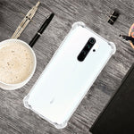 Per Xiaomi Redmi Note 8 Pro Custodia per telefono in TPU trasparente ultrasottile anti-caduta a quattro angoli