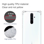 Per Xiaomi Redmi Note 8 Pro Custodia per telefono in TPU trasparente ultrasottile anti-caduta a quattro angoli