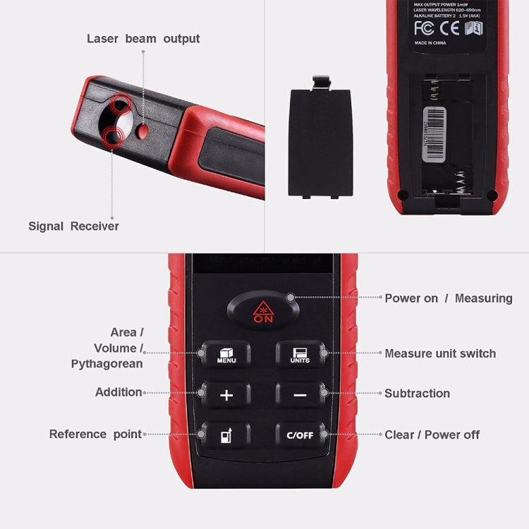 Telemetro laser portatile E40, portata 40 m e precisione ±1,5 mm - immagine 5