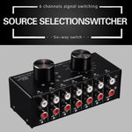 Selettore audio 6 ingressi 1 uscita con controllo volume