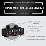Selettore audio 6 ingressi 1 uscita con controllo volume