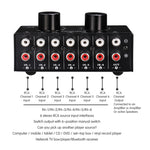 Selettore audio 6 ingressi 1 uscita con controllo volume