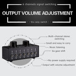 Selettore audio 6 ingressi 1 uscita con controllo volume