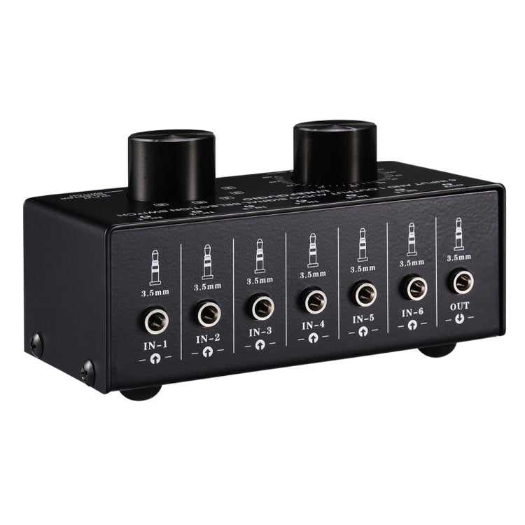 Selettore audio 6 ingressi 1 uscita con controllo volume