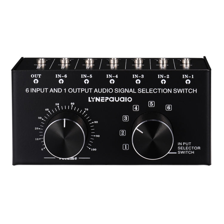 Selettore audio 6 ingressi 1 uscita con controllo volume