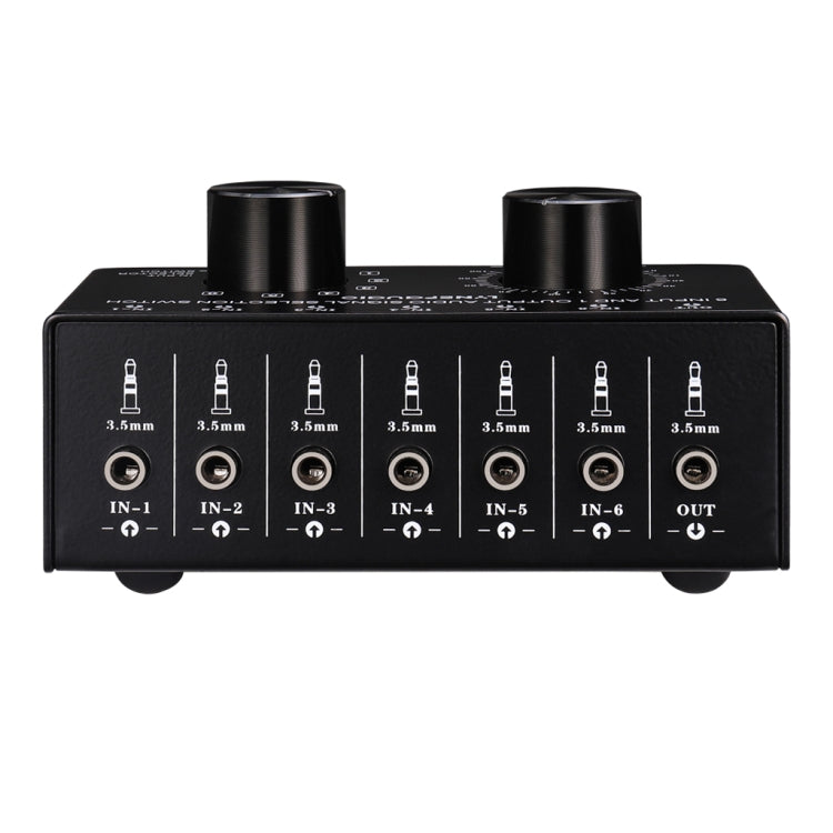 Selettore audio 6 ingressi 1 uscita con controllo volume