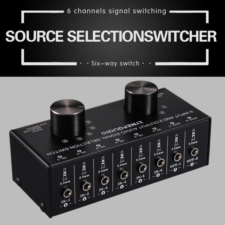 Selettore audio 6 ingressi 2 uscite con interfaccia 3,5 mm