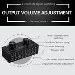 Selettore audio 6 ingressi 2 uscite con interfaccia 3,5 mm