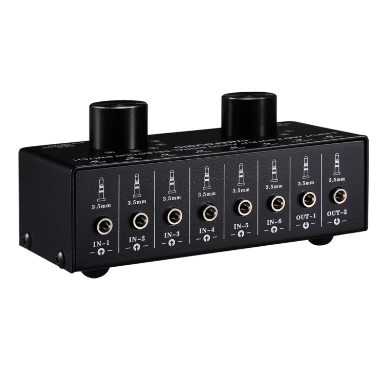Selettore audio 6 ingressi 2 uscite con interfaccia 3,5 mm
