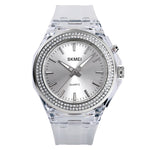 SkMEI 1553 Orologio donna impermeabile LED trasparente