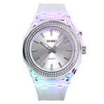 SkMEI 1553 Orologio donna impermeabile LED trasparente