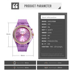 SkMEI 1553 Orologio donna impermeabile LED trasparente