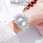 SkMEI 1553 Orologio donna impermeabile LED trasparente