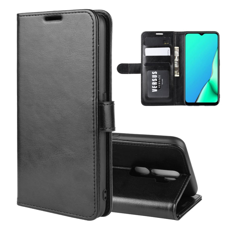 Per OPPO A9 (2020) R64 Texture Custodia in pelle pieghevole orizzontale a piega singola con supporto e slot per schede e portafoglio, For OPPO A9(2020)