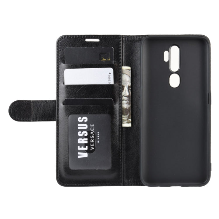 Per OPPO A9 (2020) R64 Texture Custodia in pelle pieghevole orizzontale a piega singola con supporto e slot per schede e portafoglio, For OPPO A9(2020)