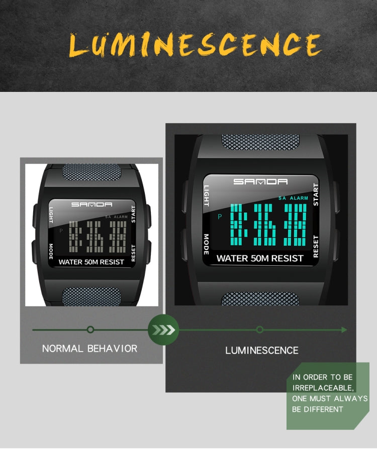 SANDA 222 Orologio sportivo digitale impermeabile 50M