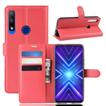 Per Huawei Honor 9X Versione con impronte digitali Litchi Texture Custodia in pelle a vibrazione orizzontale con portafoglio e supporto e slot per schede