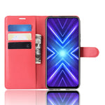 Per Huawei Honor 9X Versione con impronte digitali Litchi Texture Custodia in pelle a vibrazione orizzontale con portafoglio e supporto e slot per schede