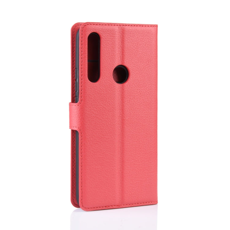 Per Huawei Honor 9X Versione con impronte digitali Litchi Texture Custodia in pelle a vibrazione orizzontale con portafoglio e supporto e slot per schede