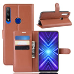Per Huawei Honor 9X Versione con impronte digitali Litchi Texture Custodia in pelle a vibrazione orizzontale con portafoglio e supporto e slot per schede