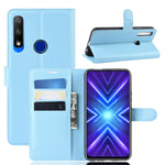 Per Huawei Honor 9X Versione con impronte digitali Litchi Texture Custodia in pelle a vibrazione orizzontale con portafoglio e supporto e slot per schede