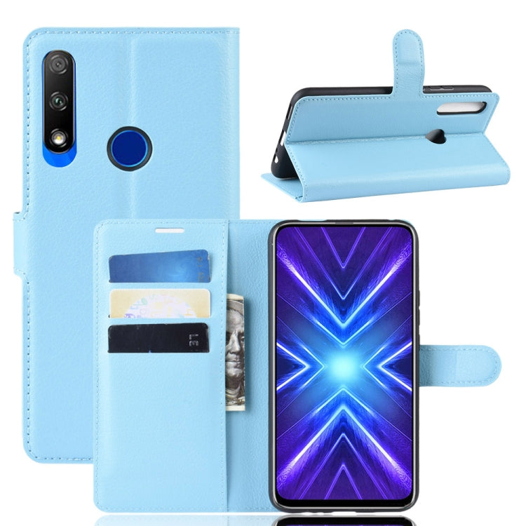 Per Huawei Honor 9X Versione con impronte digitali Litchi Texture Custodia in pelle a vibrazione orizzontale con portafoglio e supporto e slot per schede