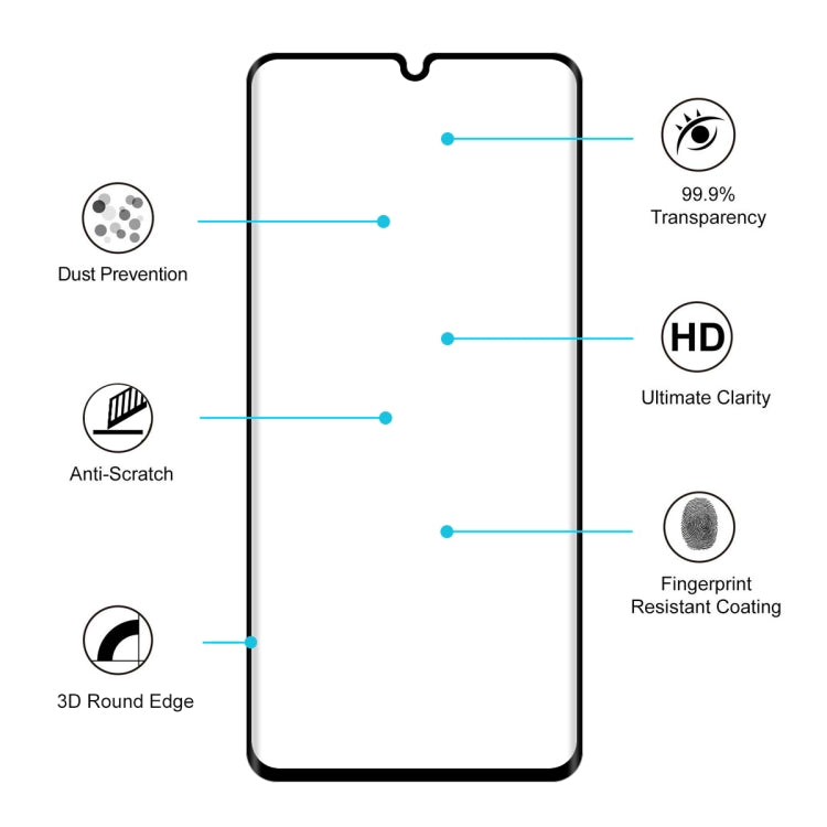 Per XIAOMI MI CC9 Pro / MI Note 10 Global ENKAY Hat-Prince 0,26 mm 9H 3D Pellicola in vetro temperato curvo a schermo intero antideflagrante, For XIAOMI MI CC9 Pro / MI Note 10 Global, For XIAOMI MI CC9 Pro(1pc)