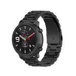 Adatto per Samsung Gear S2 Sport / Galaxy Watch Active 2 Cinturino universale in acciaio inossidabile da 20 mm con fibbia a farfalla Tre perline, black, Silver, gold, rose gold