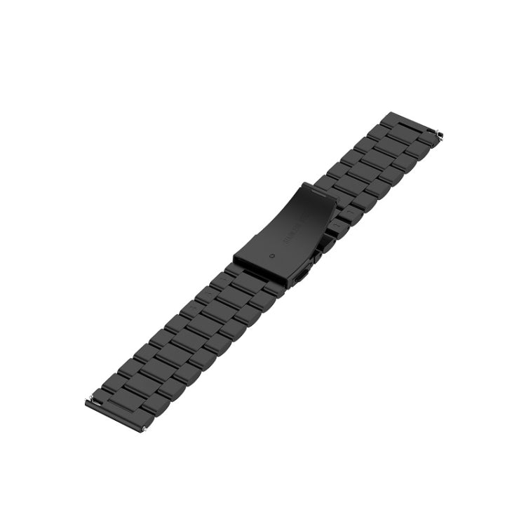Adatto per Samsung Gear S2 Sport / Galaxy Watch Active 2 Cinturino universale in acciaio inossidabile da 20 mm con fibbia a farfalla Tre perline, black, Silver, gold, rose gold
