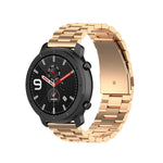 Adatto per Samsung Gear S2 Sport / Galaxy Watch Active 2 Cinturino universale in acciaio inossidabile da 20 mm con fibbia a farfalla Tre perline, black, Silver, gold, rose gold