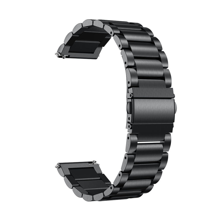 Applicabile a Ticwatch Generation / Moto 360 Second Generation 460 / Samsung Gear S3 / Huawei GT Universal 22mm Acciaio inossidabile Cinturino in metallo Fibbia a farfalla Tre perline, black, gold, rose gold, Silver