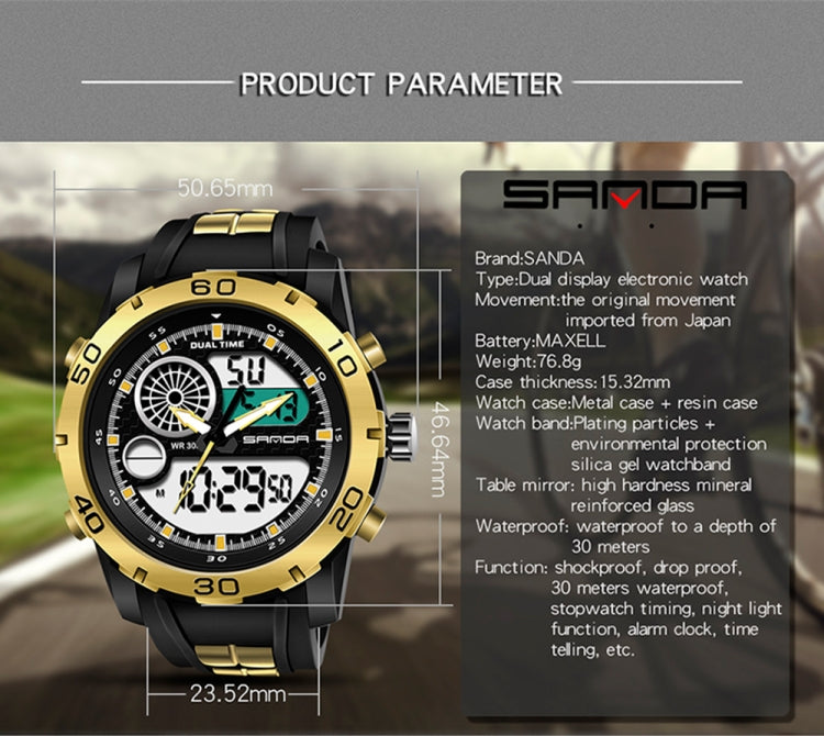 Orologio elettronico uomo SANDA multifunzione impermeabile