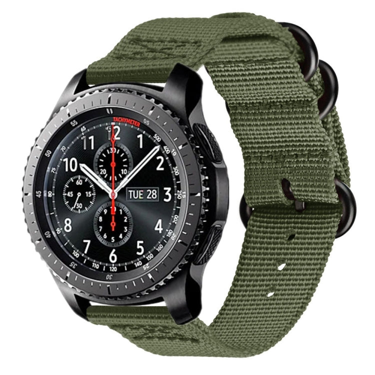 Per Samsung Galaxy Watch Active 20mm S3 Cinturino in nylon a tre anelli, For Samsung Galaxy Watch Active 2 20mm / Gear S3