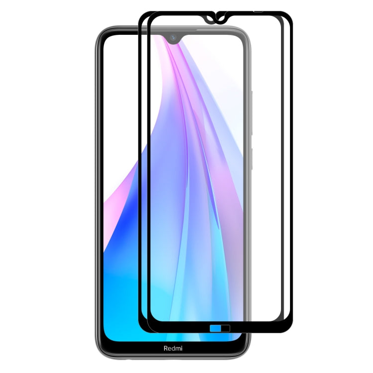 2 PZ ENKAY Hat-prince Full Glue 0.26mm 9H 2.5D Pellicola a copertura totale in vetro temperato, For REDMI Note 8T, For Moto One Marco / Moto G8 Play