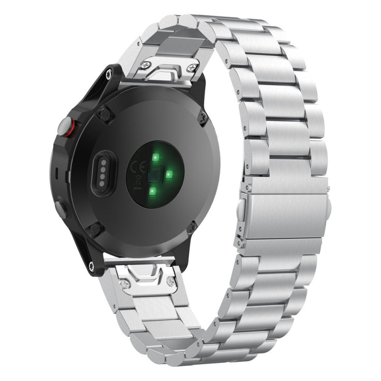 Per Garmin Fenix 5 cinturino in acciaio inossidabile a tre sfere in metallo (argento), 20MM, 22MM, 26MM
