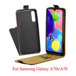 Custodia in pelle TPU verticale con slot carte Galaxy A70