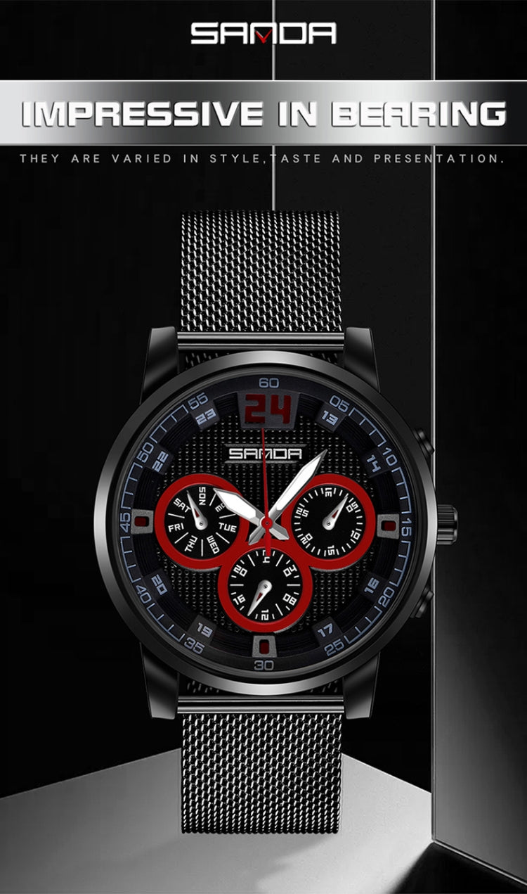 SANDA 5009 Orologio da uomo al quarzo impermeabile