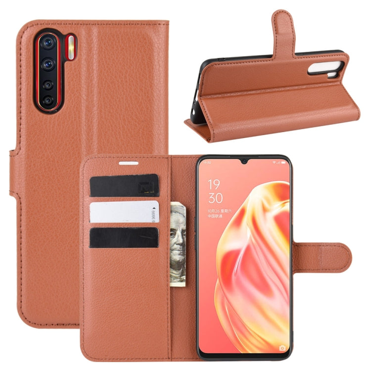 Per OPPO A91 Custodia in pelle PU con vibrazione orizzontale Litchi Texture con supporto e slot per schede e portafoglio, For OPPO A91