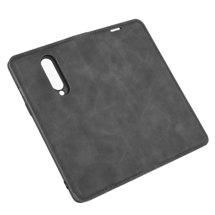 Per OnePlus 8 Custodia in pelle con ventosa magnetica per affari retro-pelle con supporto, slot per carte e portafoglio, For OnePlus 8