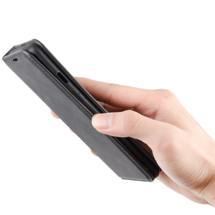 Per OnePlus 8 Custodia in pelle con ventosa magnetica per affari retro-pelle con supporto, slot per carte e portafoglio, For OnePlus 8
