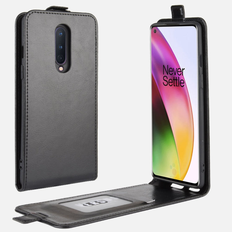 Per OnePlus 8 OnePlus 8 R64 Texture Custodia protettiva in pelle a vibrazione verticale singola con slot per schede e cornice per foto, For OnePlus 8