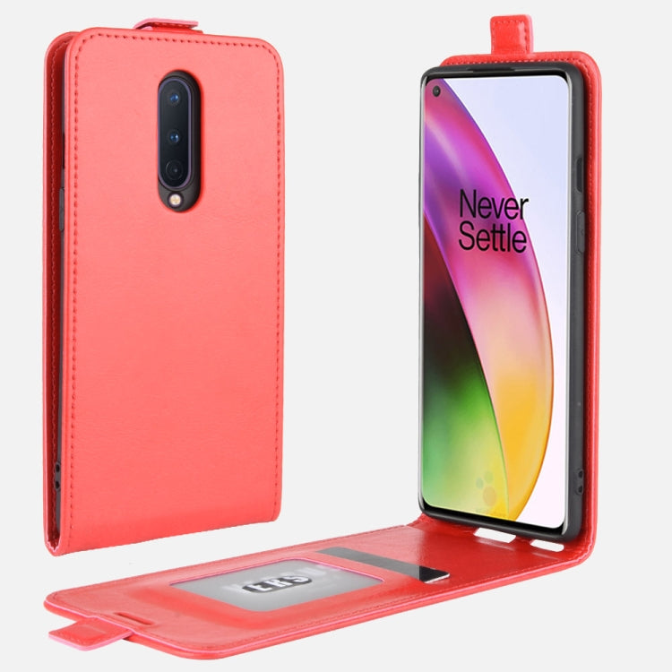 Per OnePlus 8 OnePlus 8 R64 Texture Custodia protettiva in pelle a vibrazione verticale singola con slot per schede e cornice per foto, For OnePlus 8