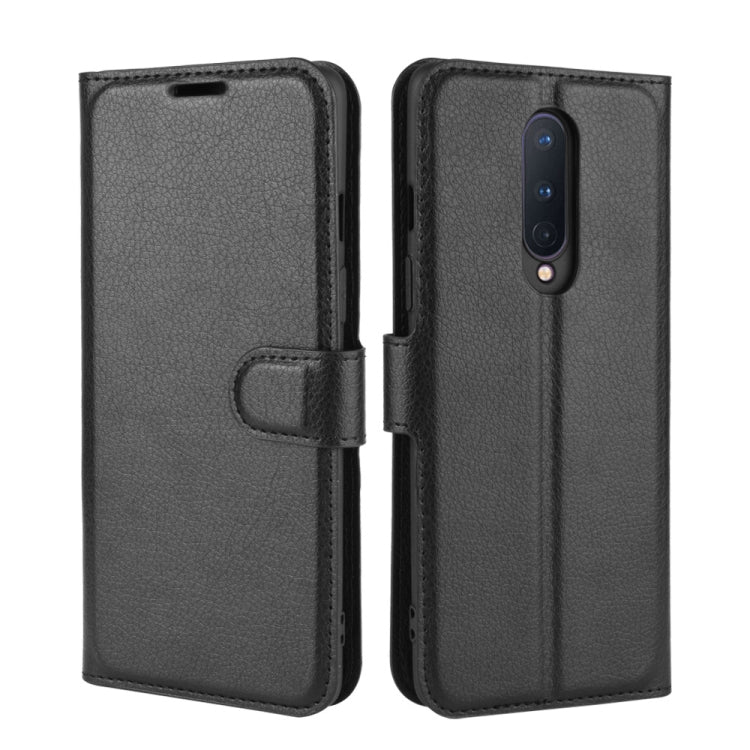 Per OnePlus 8 Litchi Texture Custodia protettiva a vibrazione orizzontale con supporto, slot per schede e portafoglio, For OnePlus 8
