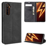 Per OPPO Realme 6 Pro Custodia in pelle con ventosa magnetica per affari retro-pelle con supporto e slot per schede e portafoglio, For OPPO Realme 6 Pro