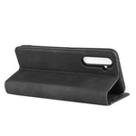 Per OPPO Realme 6 Pro Custodia in pelle con ventosa magnetica per affari retro-pelle con supporto e slot per schede e portafoglio, For OPPO Realme 6 Pro
