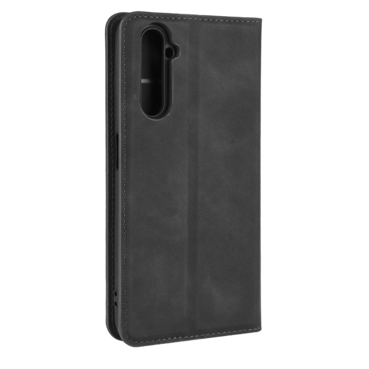 Per OPPO Realme 6 Pro Custodia in pelle con ventosa magnetica per affari retro-pelle con supporto e slot per schede e portafoglio, For OPPO Realme 6 Pro