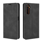 Per OPPO Realme 6 Pro Custodia in pelle con ventosa magnetica per affari retro-pelle con supporto e slot per schede e portafoglio, For OPPO Realme 6 Pro