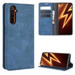 Per OPPO Realme 6 Pro Custodia in pelle con ventosa magnetica per affari retro-pelle con supporto e slot per schede e portafoglio, For OPPO Realme 6 Pro